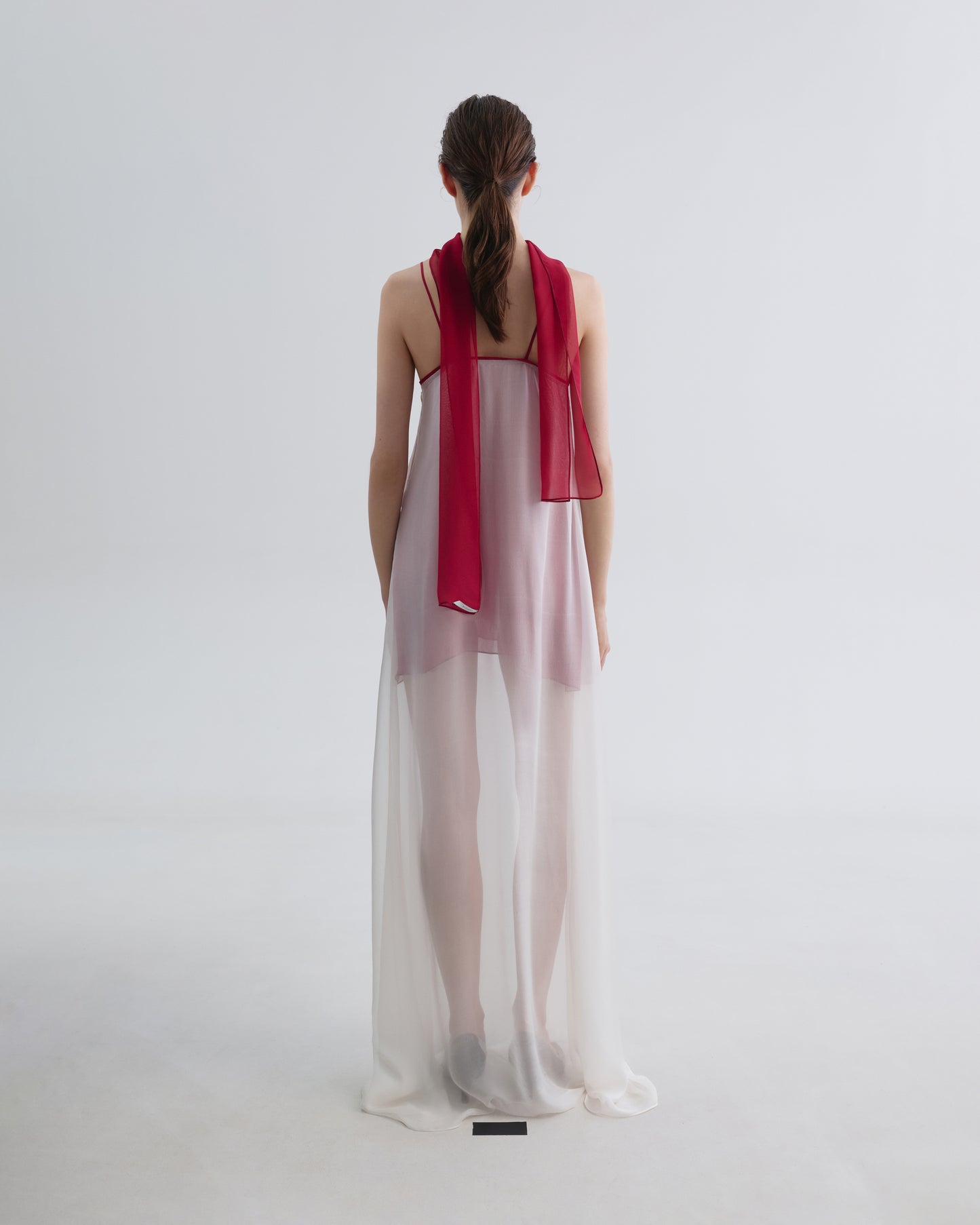 Red-line White Silk Dress