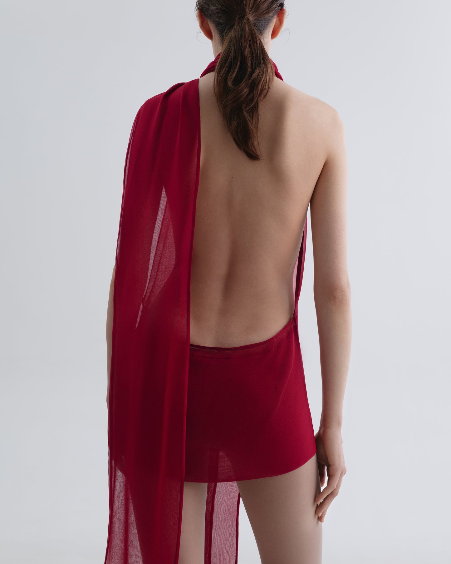 Red mini Dress with Long Ties