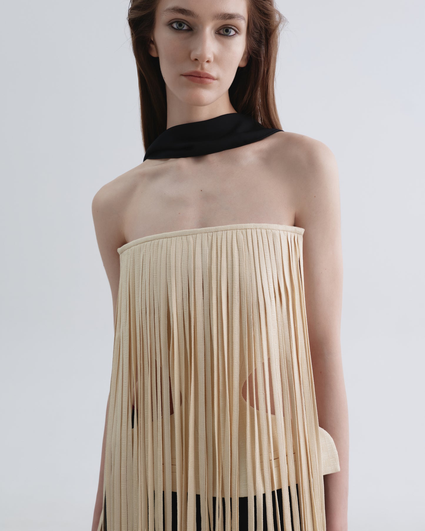Exclusive Apron with Waist Cutouts and Long Stitchedropes