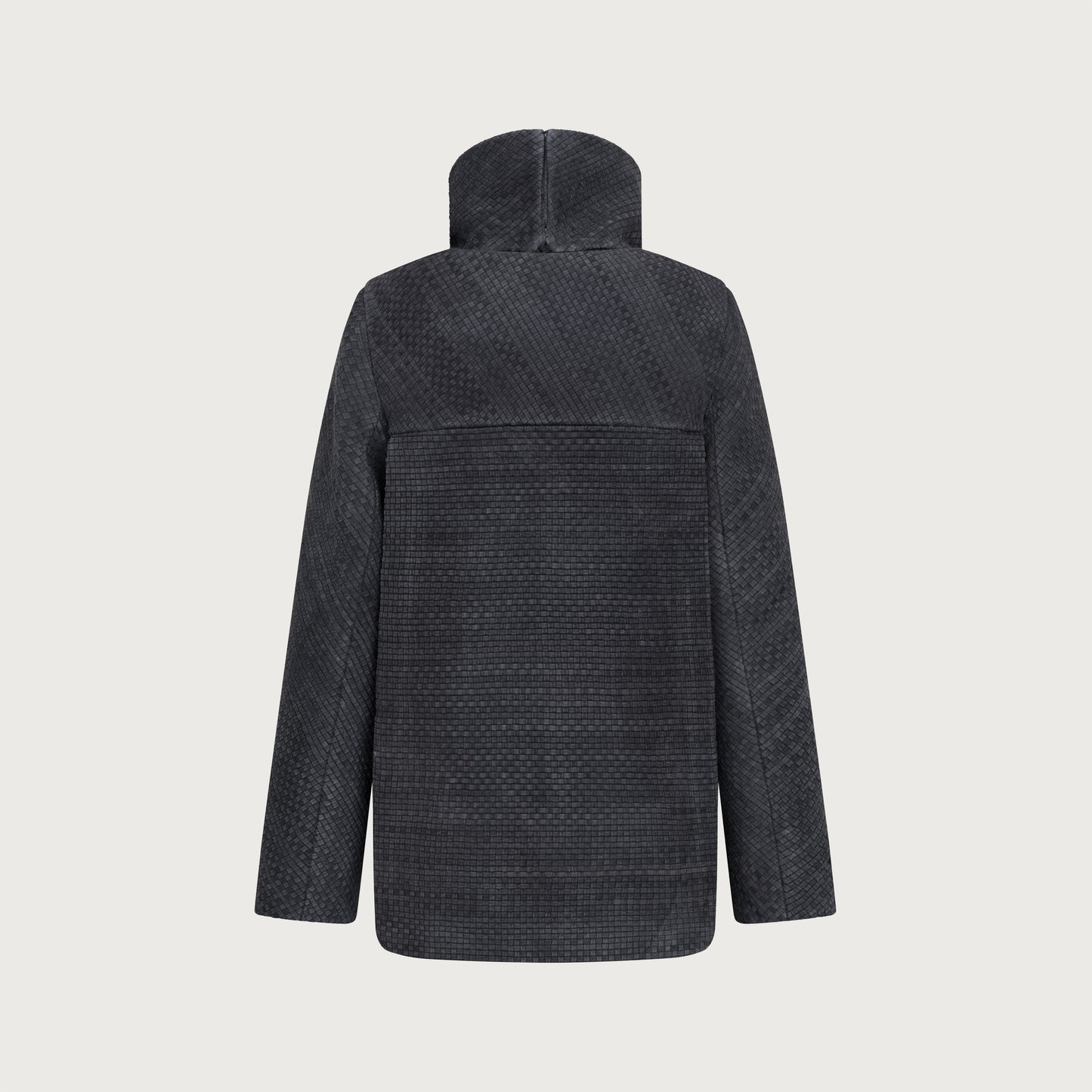 L’Armadillo Gray braided leather jacket