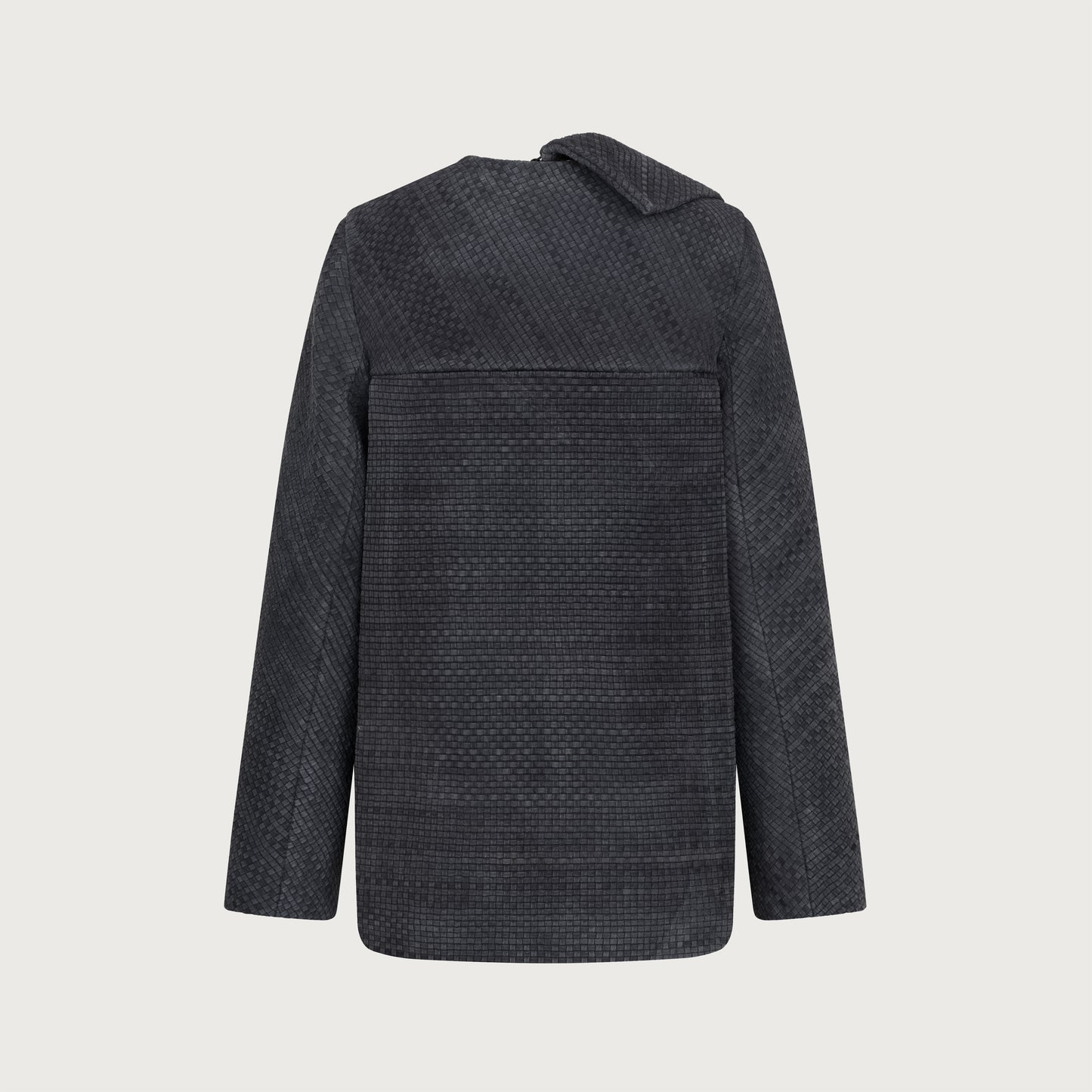 L’Armadillo Gray braided leather jacket