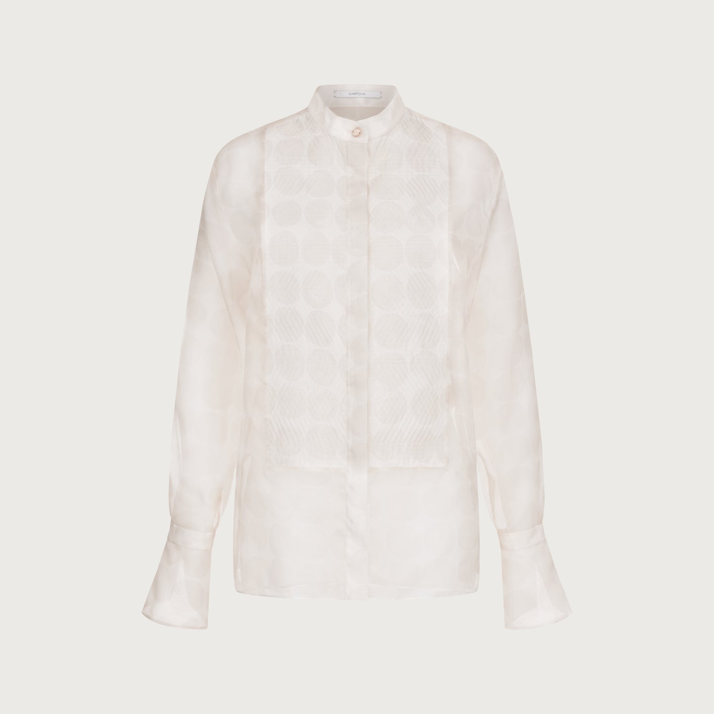 See-through embroidered dotted Shirt