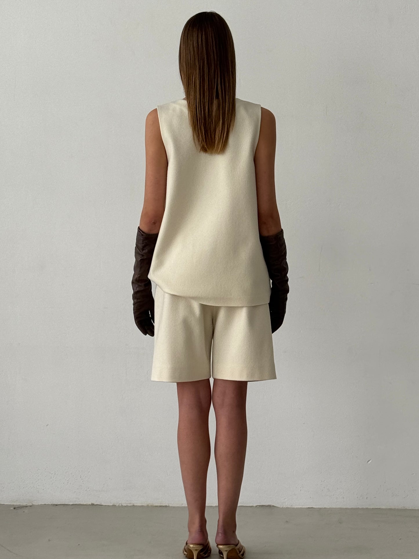 White woolen Shorts