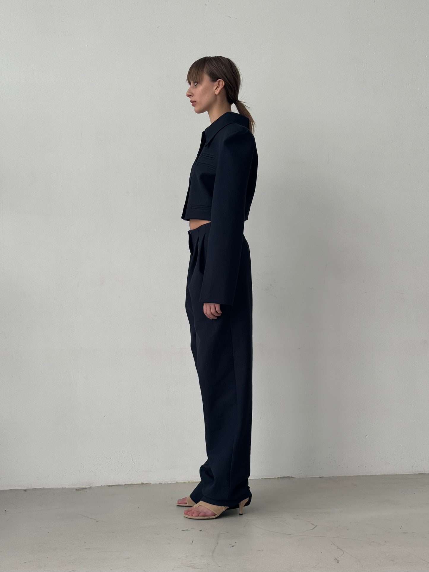 Low-rise blue Pants