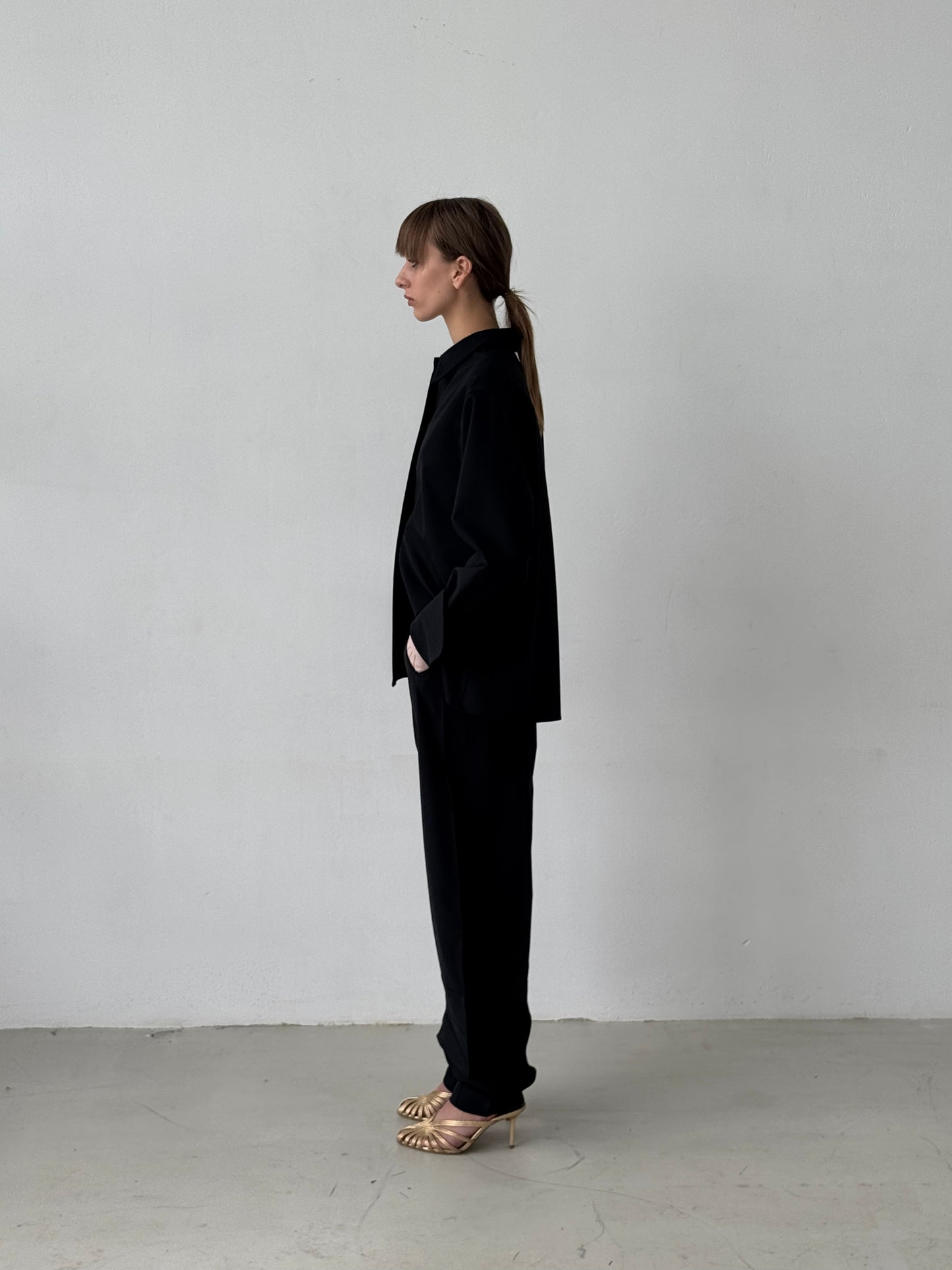 Black Shirt with handmade stitching