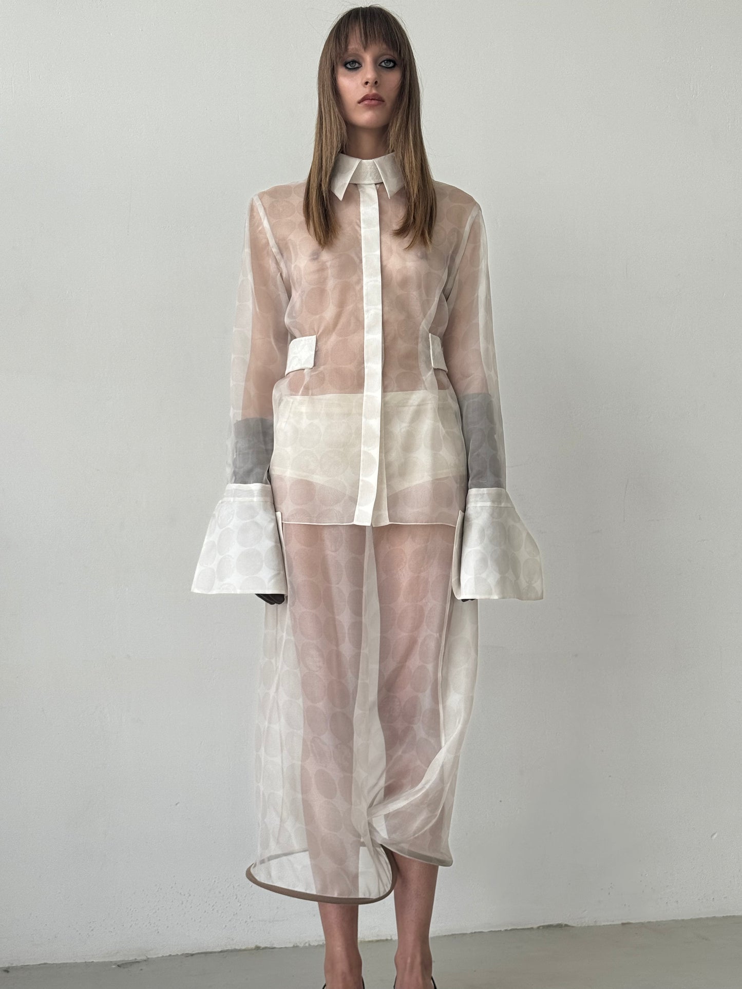See-through twisted dotted Skirt