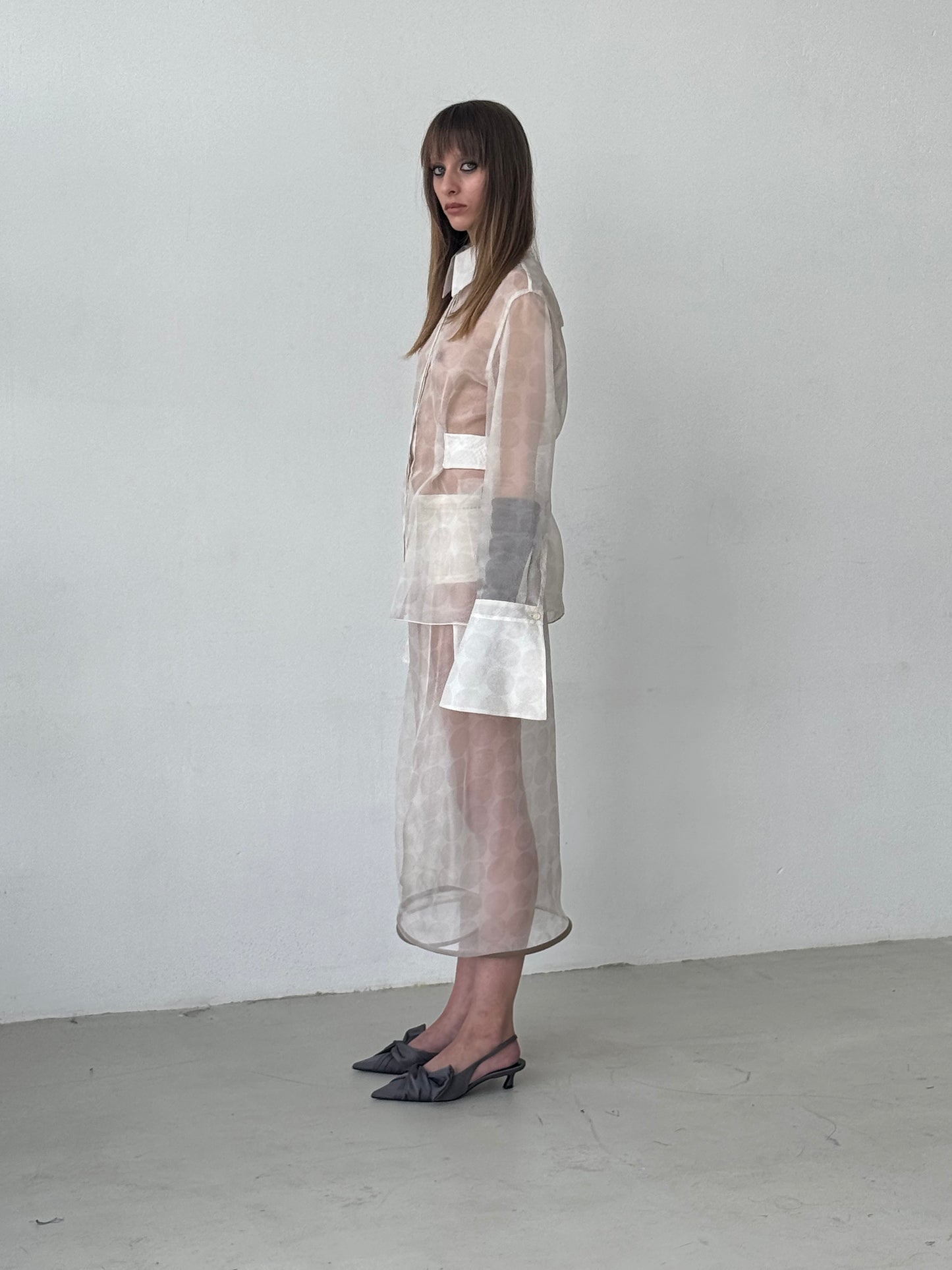 See-through twisted dotted Skirt