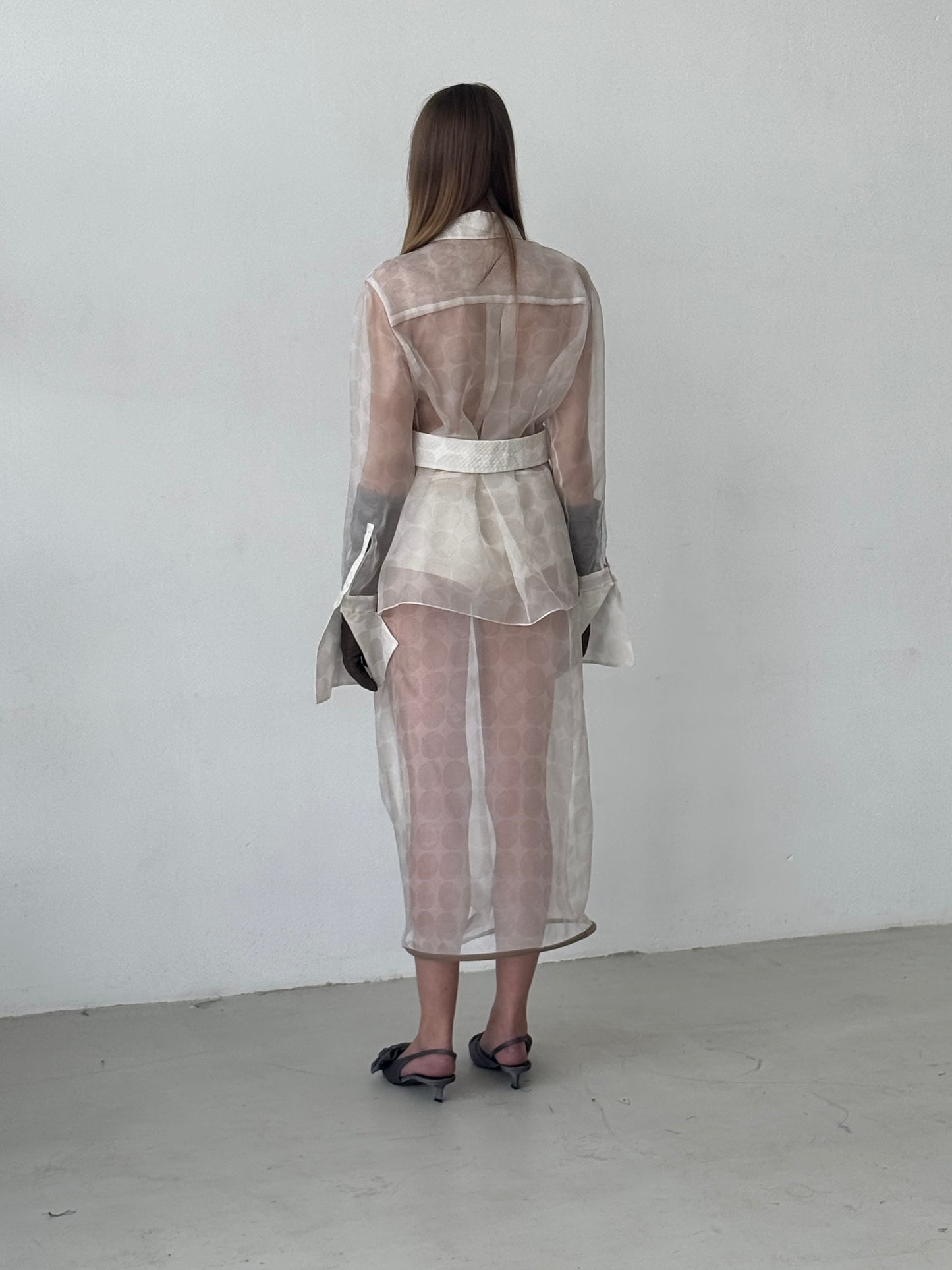 See-through twisted dotted Skirt