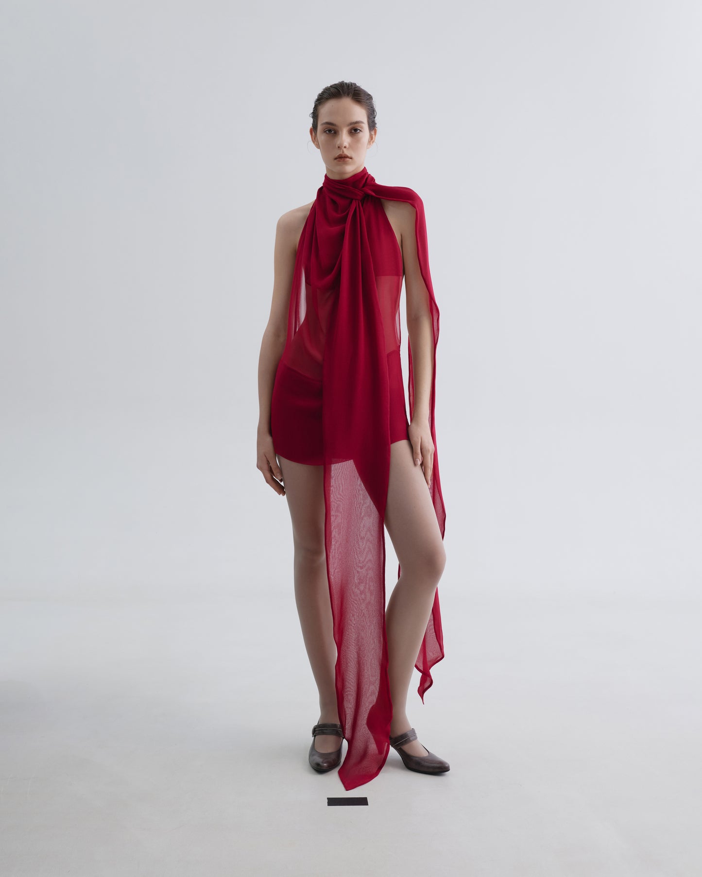 Red mini Dress with Long Ties