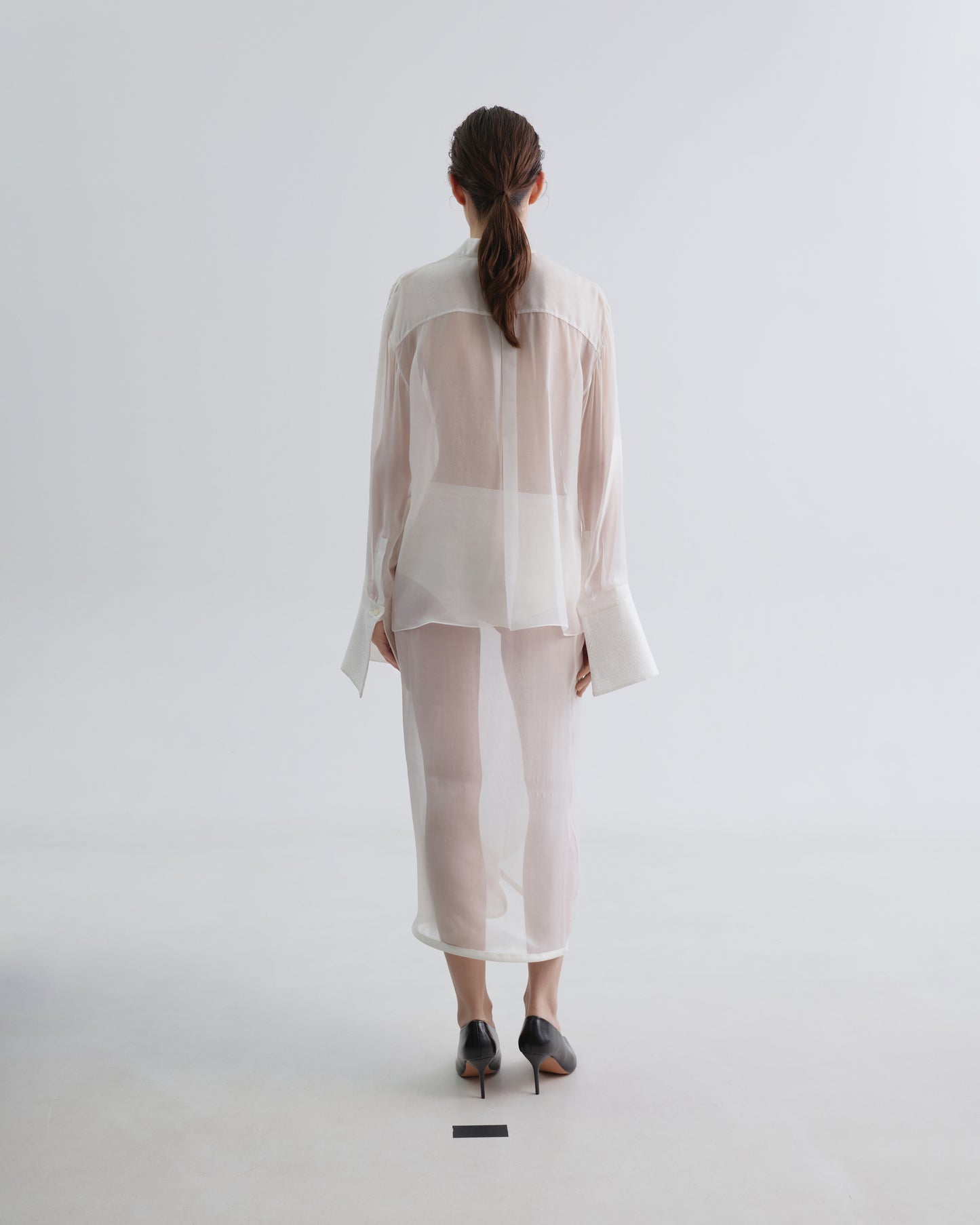 See-through Twisted White Skirt