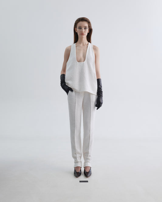 Tweedy White Pants
