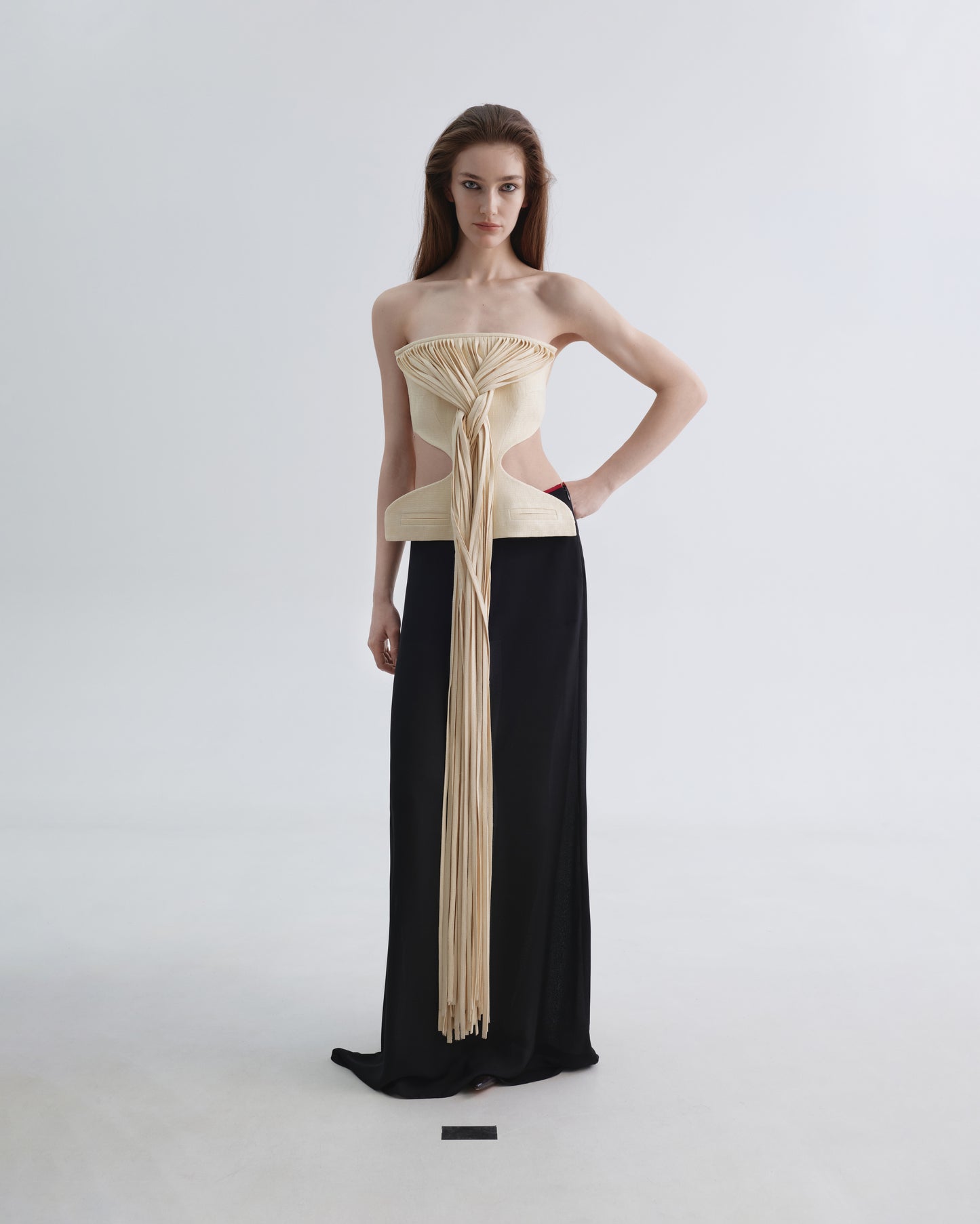 Exclusive Apron with Waist Cutouts and Long Stitchedropes