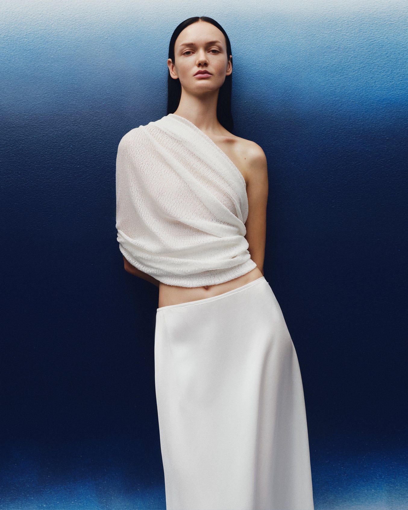 Twisted viscose skirt