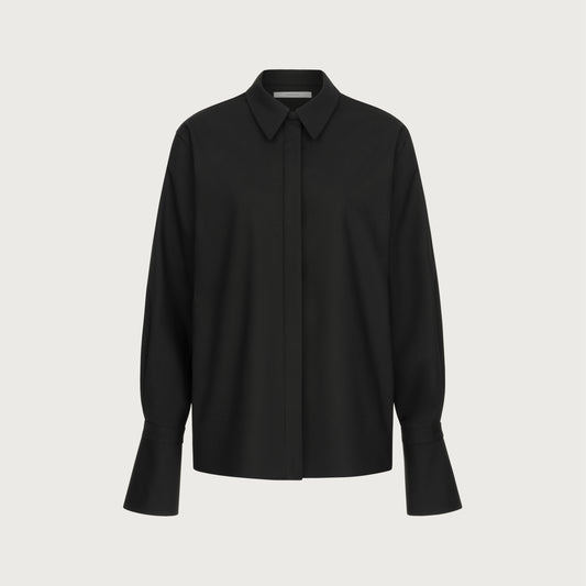 Black Shirt with handmade stitching