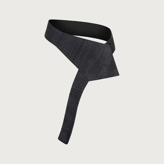 Lasso Gray braided leather tie-belt