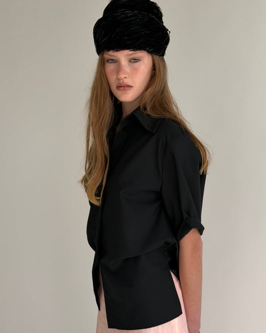 Classic short sleeve shirt in black