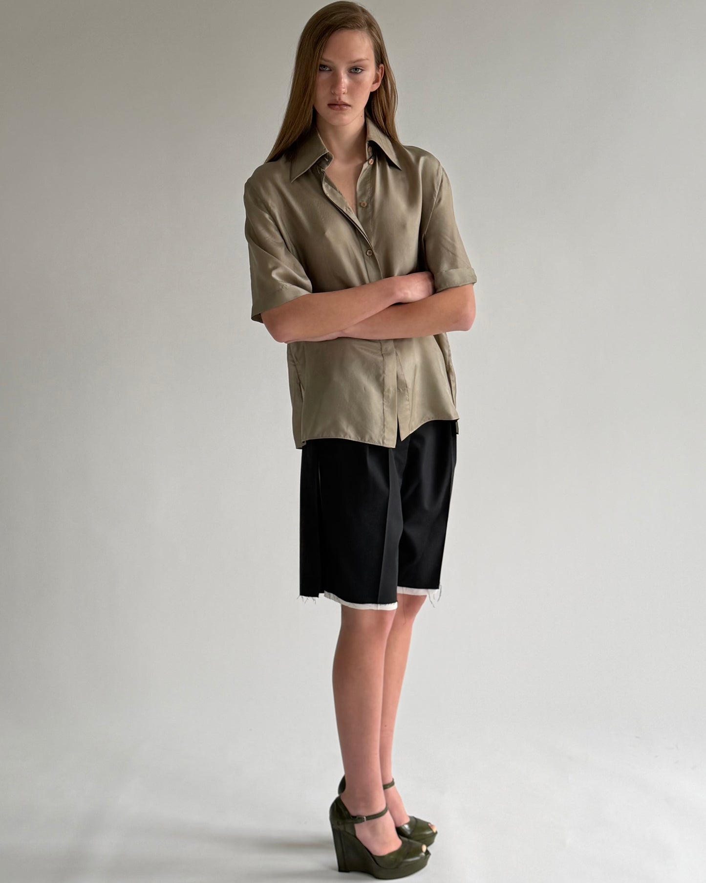 Classic short sleeve shirt in green