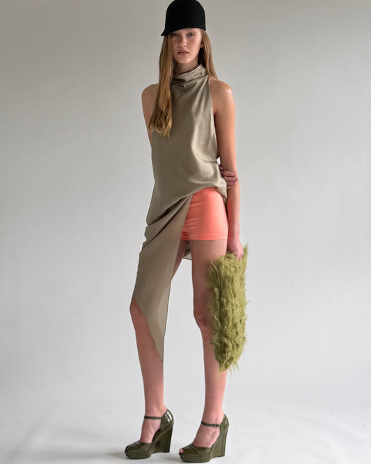 Turtleneck green top with two layers