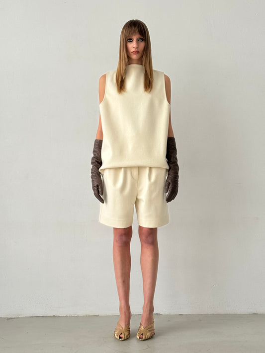 White woolen Shorts