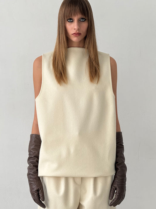 Woolen White T-Shirt