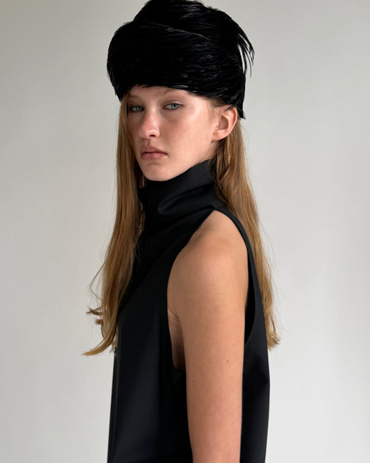 Turtleneck top in black