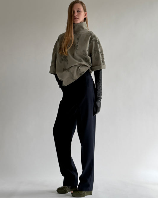 Classic zip pants in blue