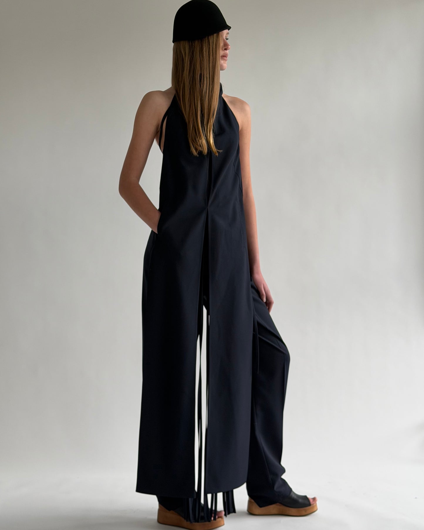 Classic zip pants in blue