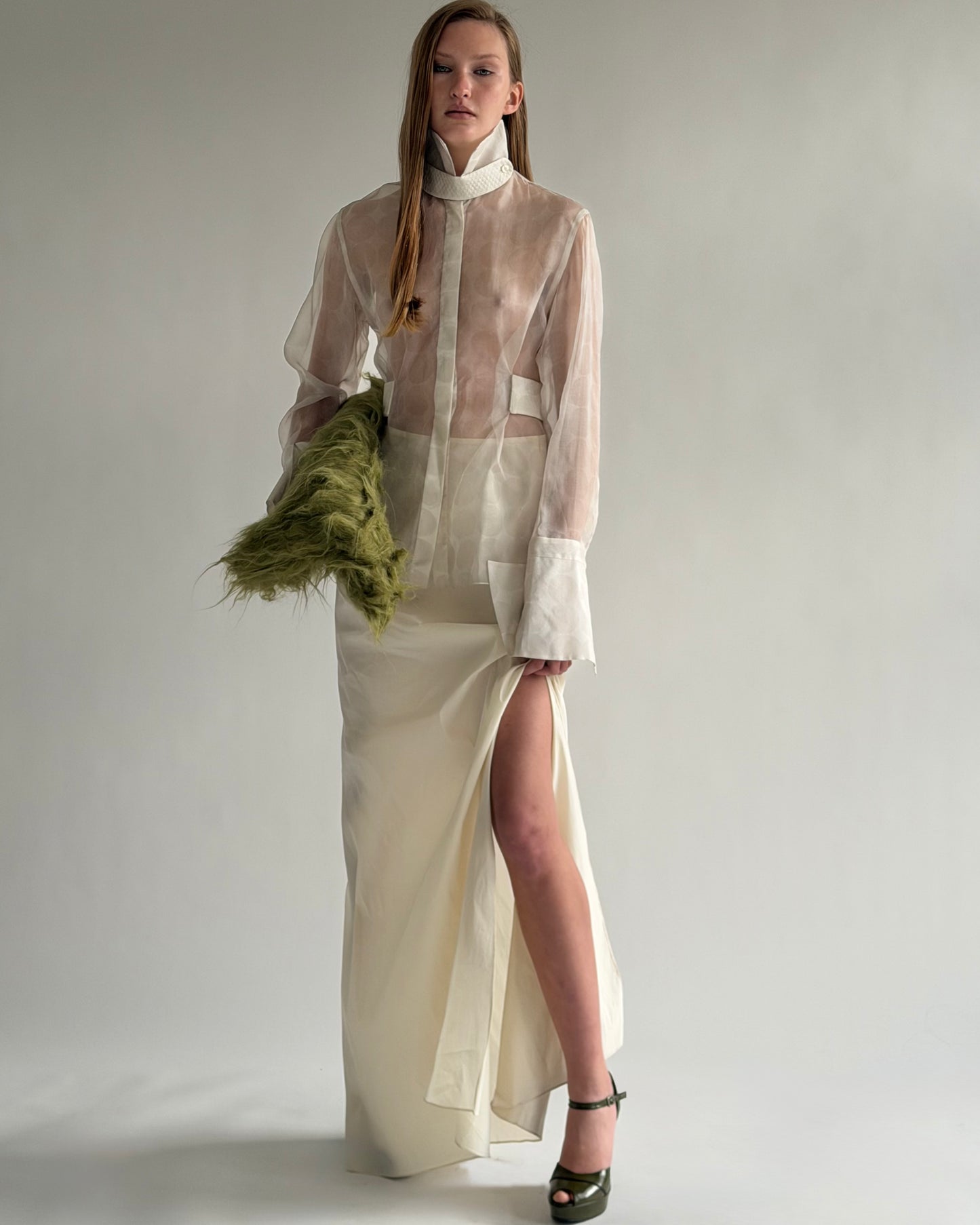 White skirt with side cuts
