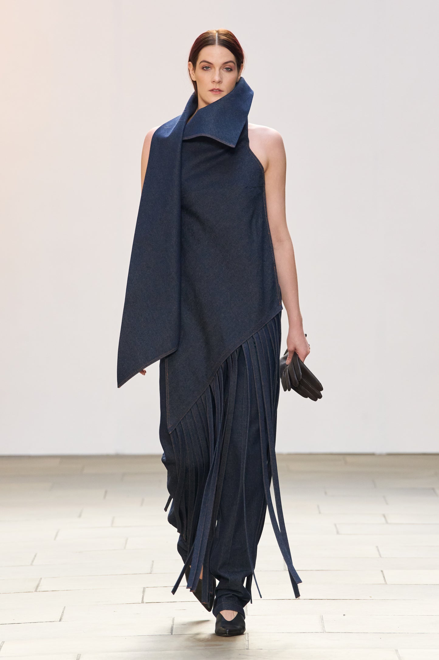Jeans Apron with sewn ropes
